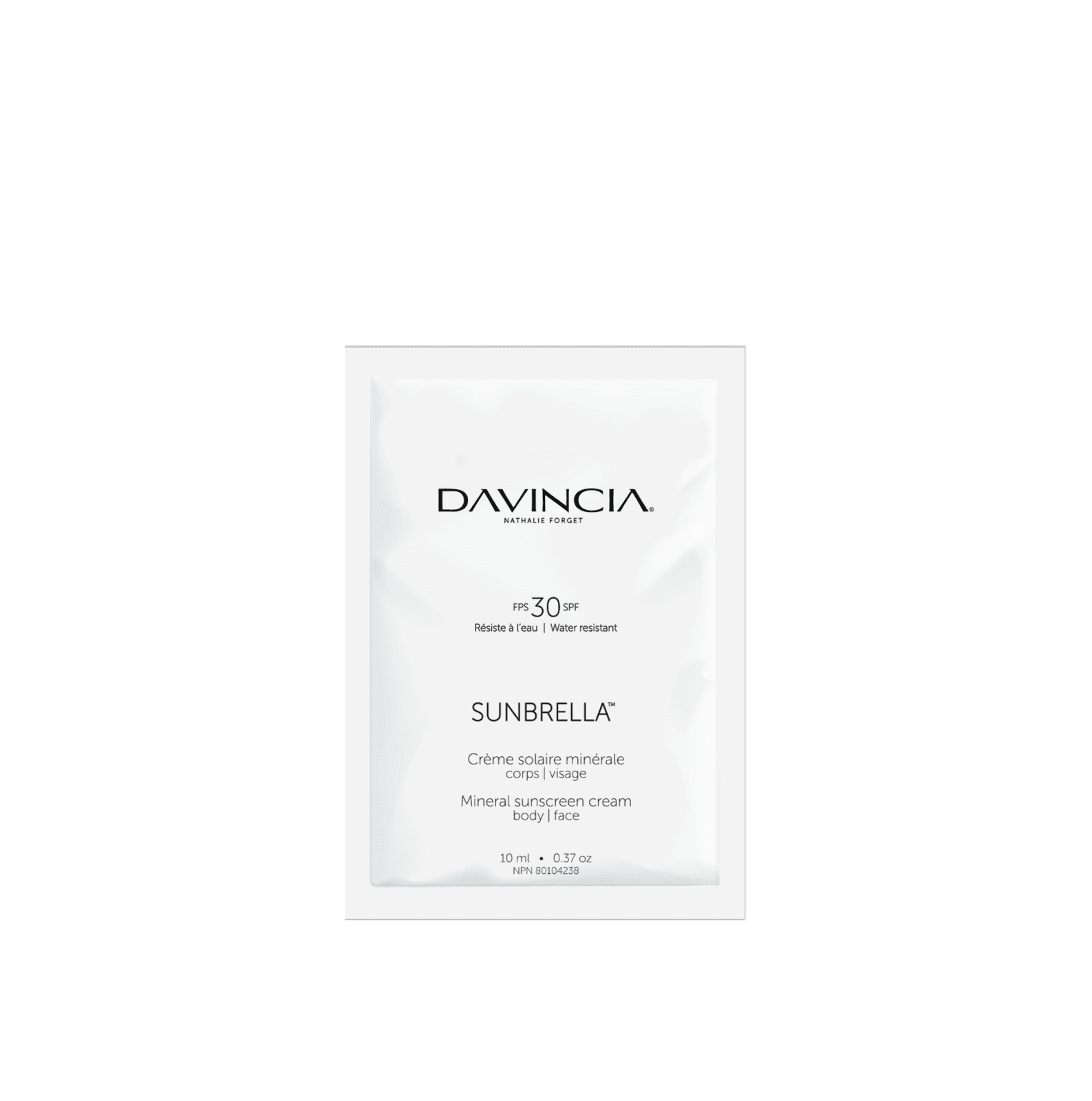 Davincia - SUNBRELLA™ Crème solaire minérale corps | unidose - 10 ml