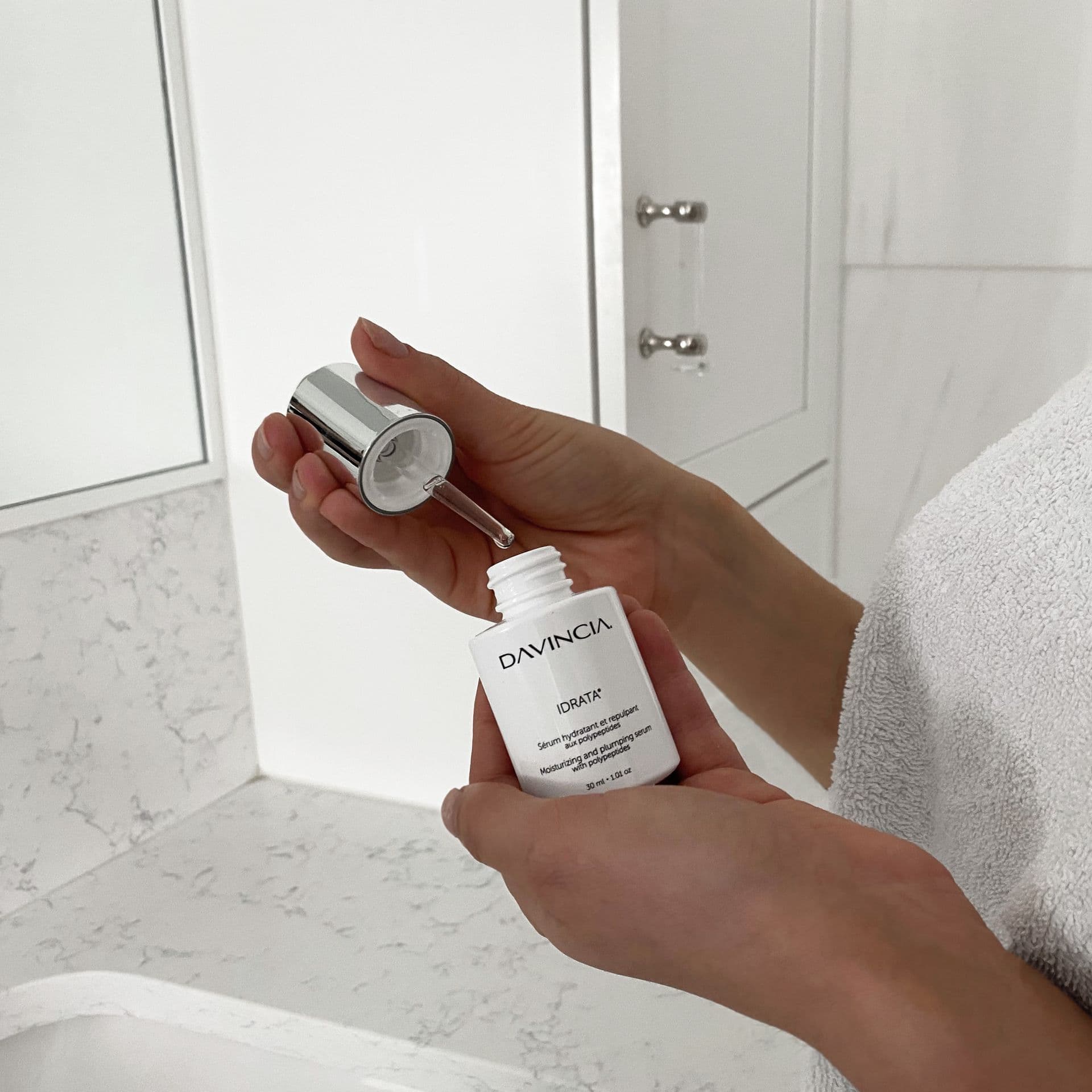 A Davincia serum held in the light