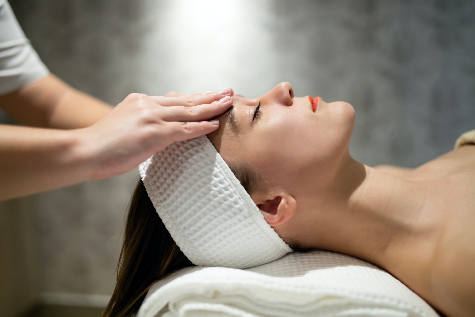 Skin and face treatment at massage spa resort