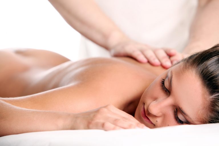 Woman enjoying a massage therapy